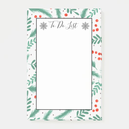 クリスマスエバーグリーンブーフーズHollyベリーto Doリスト ポストイット (正面)
