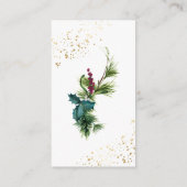 クリスマスエバーグリーンホリー冬の結婚式 エンクロージャーカード (裏面)