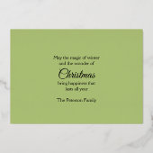 クリスマスエバーグリーンライトリースの喜び 箔シーズンカード (裏面)