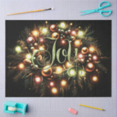 クリスマスエバーグリーンライトリースの喜び 薄葉紙 (クラフト)