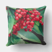 クリスマスエバーグリーンレッドベリー クッション (裏面)