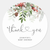 クリスマスエバーグリーン感謝していユー ラウンドシール (正面)