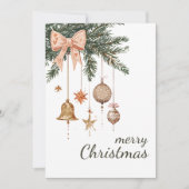 クリスマスエバーグリーン枝オーナメント非写真 シーズンカード (正面)