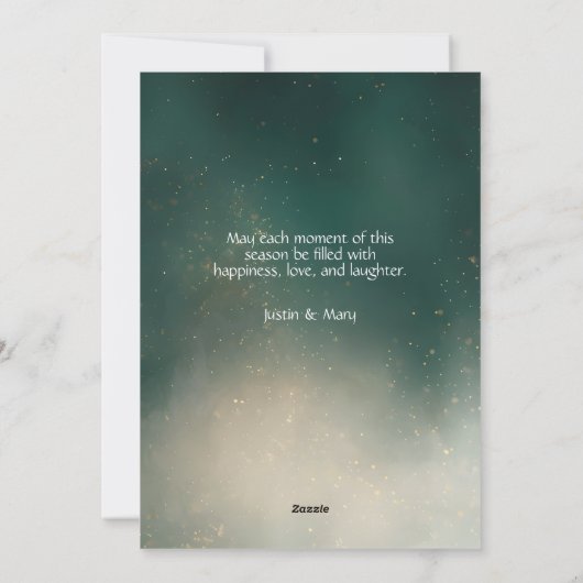 クリスマスエバーグリーン枝オーナメント非写真 シーズンカード (裏面)