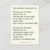 クリスマスエピファニー出生パーソナライズされた祈りの言葉 名刺 (裏面)