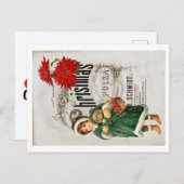 クリスマスエフェメラと可愛いガールレッドキク ポストカード (正面/裏面)