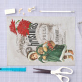 クリスマスエフェメラと可愛い女の子の子犬のデコップページ 薄葉紙 (クラフト)