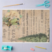 クリスマスエフェメラ家具のデコパージュ 薄葉紙 (クラフト)