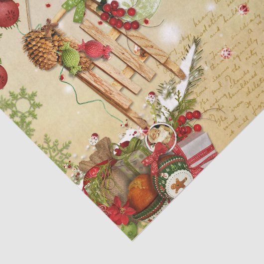 クリスマスエフエマポインセチアオーナメントデクページ 薄葉紙 (詳細)