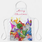 クリスマスエプロンとハッピーエプロン格言パーティー エプロン (正面)