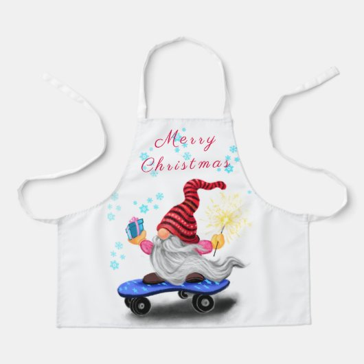 クリスマスエプロンスケーター格言（ギフト付き） エプロン (正面)