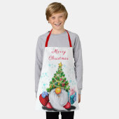 クリスマスエプロン幸せな格言とギフト エプロン (着用した状態)