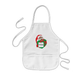 クリスマスエプロン「サンタ・オブ・カラープレゼント」 子供用エプロン