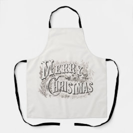 クリスマスエプロン：ヴィンテージメリークリスマス エプロン