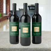 クリスマスエメラルドグリーンのビジネスロゴ ワインラベル