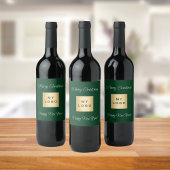 クリスマスエメラルドグリーンのビジネスロゴ ワインラベル