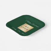 クリスマスエメラルドグリーンカフェバービジネスロゴ ペーパープレート (傾斜あり)