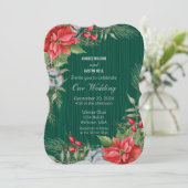 クリスマスエメラルドグリーンポインセチア 招待状 (スタンド正面)