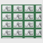 クリスマスエルクアンドキツネ ラッピングペーパー (フラット)