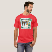 クリスマスエルフとトナカイ Tシャツ (正面フル)