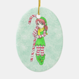 クリスマスエルフのオーナメント セラミックオーナメント