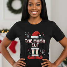 クリスマスエルフのファミリーマッチングの面白い黒Tシャツ