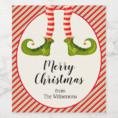 クリスマスエルフの足 ワインラベル (シングルラベル)