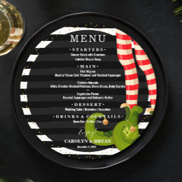 クリスマスエルフの足　黒と白のストライプ メニュー