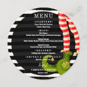 クリスマスエルフの足 黒と白のストライプ メニュー (正面)