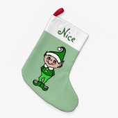 クリスマスエルフの靴下 スモールクリスマスストッキング (正面 (吊り時))