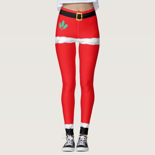 クリスマスエルフサンタクロースレッド レギンス (正面)