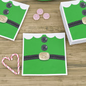 クリスマスエルフスーツベルト 緑の紙ナプキン スタンダードカクテルナプキン