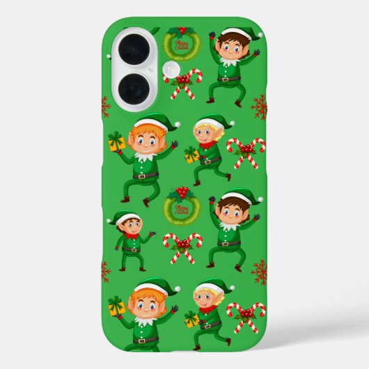 クリスマスエルフパターンケース – メイトiPhoneケース Case-Mate iPhoneケース (裏面)