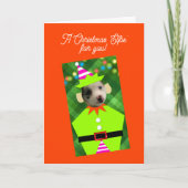 クリスマスエルフパーソナライズされたィーペットフォトクリスマス シーズンカード (正面)