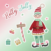 クリスマスエルフペーパードールステッカーシート シール