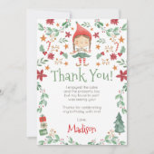クリスマスエルフ感謝カード 招待状 (正面)