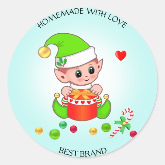 クリスマスエルフ製品+ジャー ラベル ハンドメイド (正面)