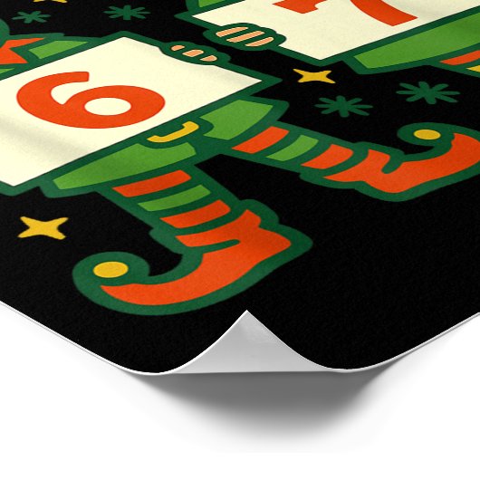 クリスマスエルフ 6 7 ミーム 面白い ホリデーエルフ ジェン アルファ ポスター (角)