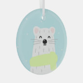 クリスマスエルミン ガラスオーナメント (正面右)