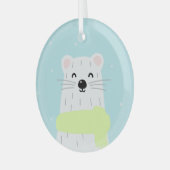 クリスマスエルミン ガラスオーナメント (正面左)