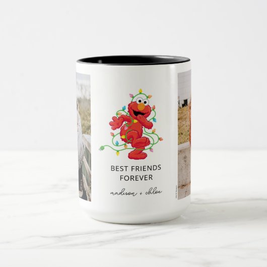 クリスマスエルモ |友最高のだち – 写真 マグカップ (中央)