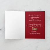 クリスマスエレガンスのフォトカード金ゴールドと赤ビクトリアン色 シーズンカード (内部)