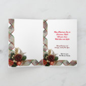 クリスマスエレガンスカードレッド（鳥）ショウジョウコウカンチョウバードホリー シーズンカード (内部)