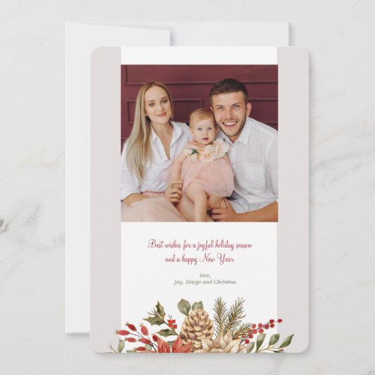 クリスマスエレガンスフォトホリデーカード シーズンカード (正面)