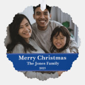 クリスマスエレガンスミニマル – トナカイデザイン – ファミリー オーナメントカード (裏面)