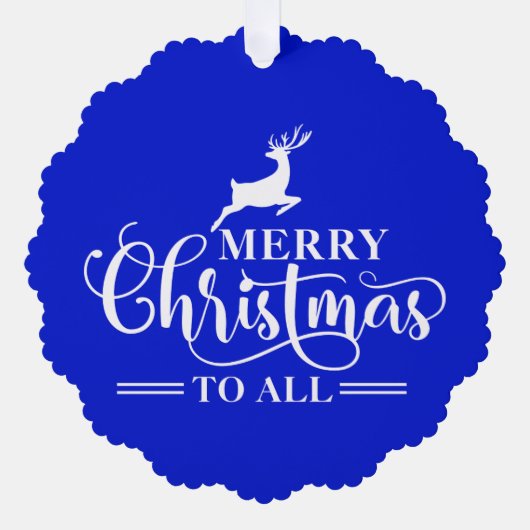 クリスマスエレガンスミニマル – トナカイデザイン – ファミリー オーナメントカード (正面)