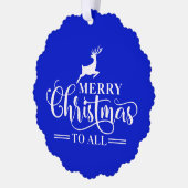 クリスマスエレガンスミニマル – トナカイデザイン – ファミリー オーナメントカード (左)