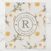 クリスマスエレガンス：暖冬の水彩 ワインラベル (シングルラベル)