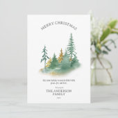 クリスマスエレガンス：緑と金ゴールド松 シーズンカード (スタンド正面)