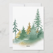 クリスマスエレガンス：緑と金ゴールド松 シーズンカード (裏面)